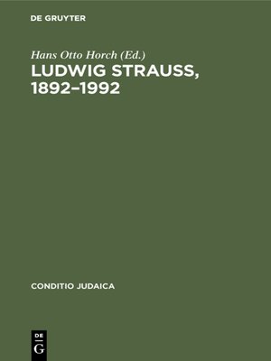 cover image of Ludwig Strauß, 1892–1992